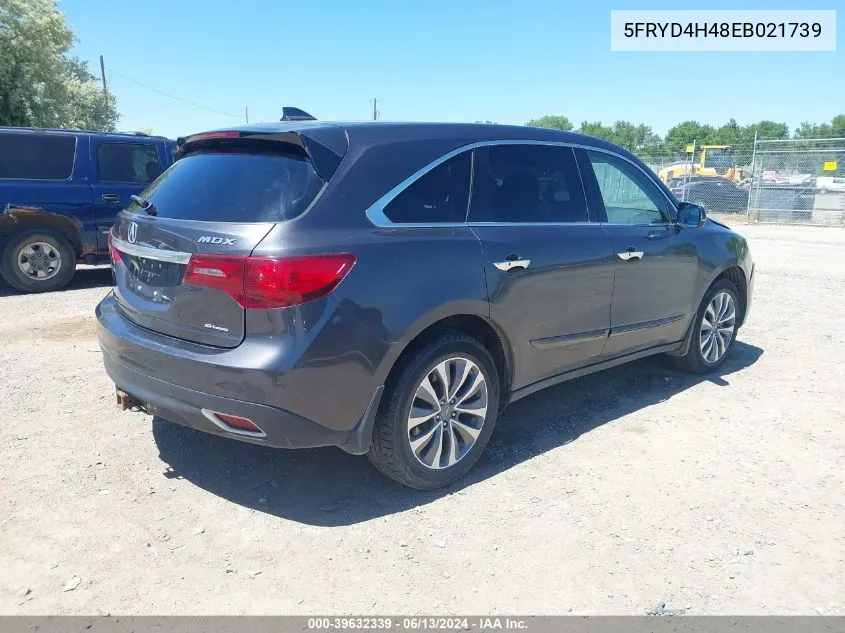 2014 Acura Mdx Technology Package VIN: 5FRYD4H48EB021739 Lot: 39632339