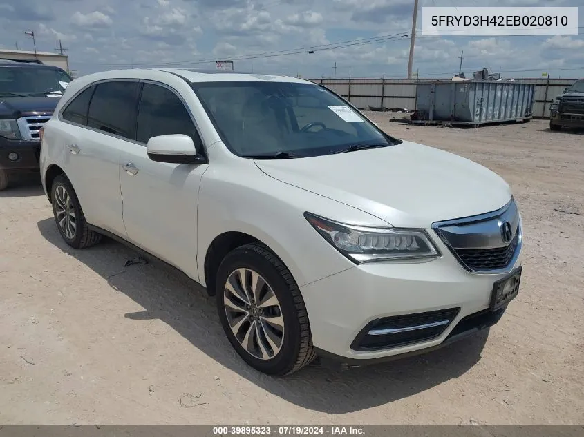 5FRYD3H42EB020810 2014 Acura Mdx Technology Package