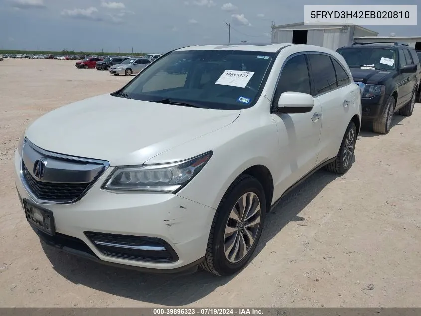 5FRYD3H42EB020810 2014 Acura Mdx Technology Package