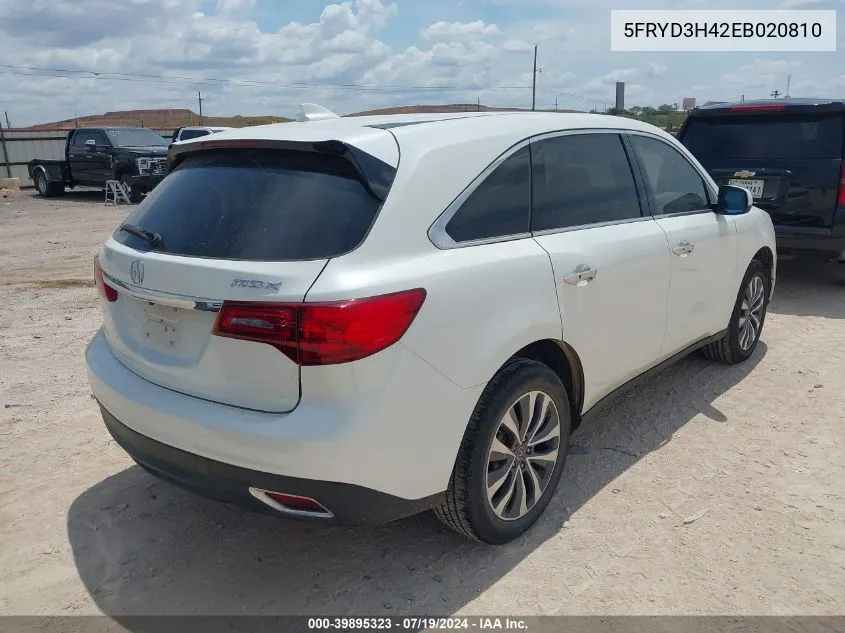 5FRYD3H42EB020810 2014 Acura Mdx Technology Package