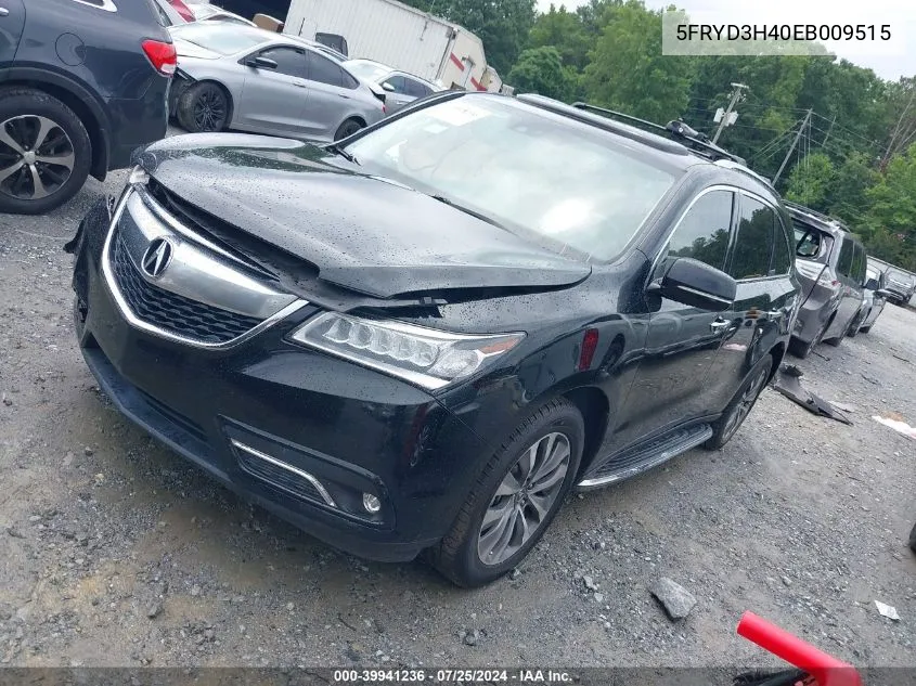 2014 Acura Mdx Technology Package VIN: 5FRYD3H40EB009515 Lot: 39941236