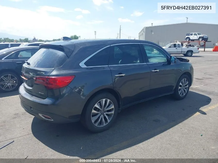 5FRYD4H42EB027391 2014 Acura Mdx Technology Package