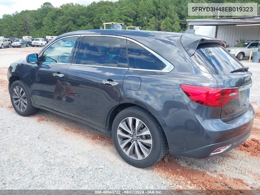 2014 Acura Mdx Technology Package VIN: 5FRYD3H48EB019323 Lot: 40043722