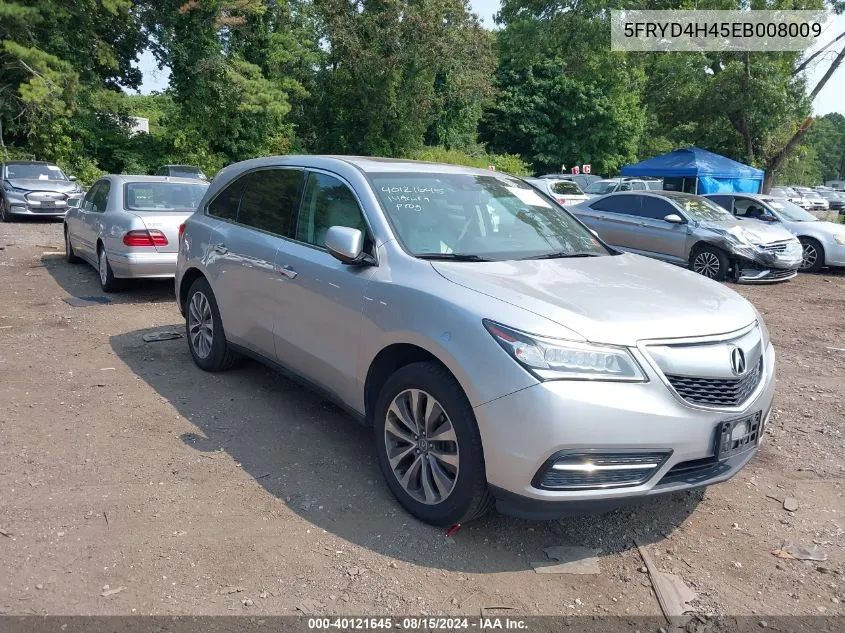 2014 Acura Mdx Technology Package VIN: 5FRYD4H45EB008009 Lot: 40121645