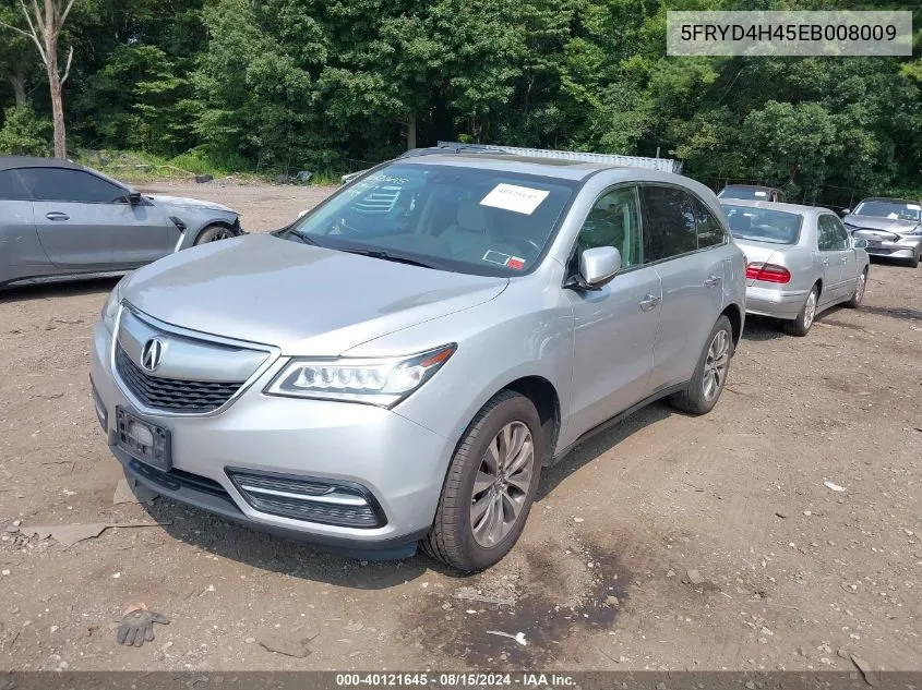 2014 Acura Mdx Technology Package VIN: 5FRYD4H45EB008009 Lot: 40121645