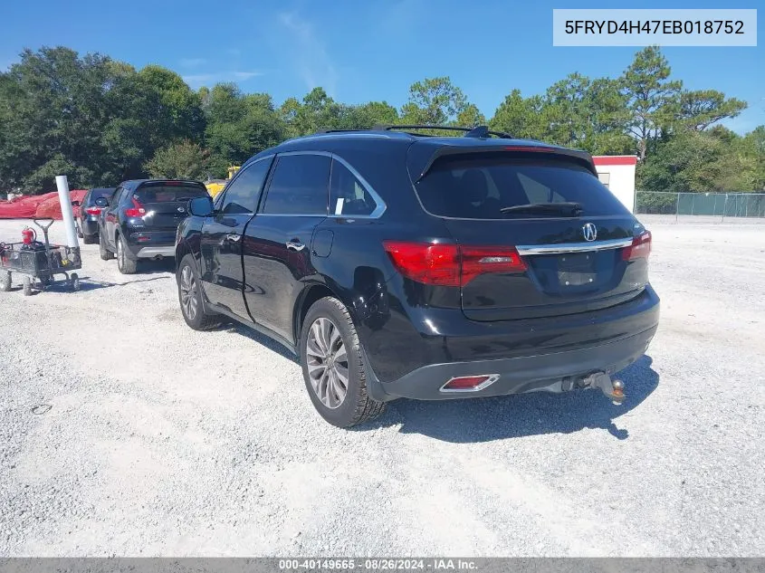 5FRYD4H47EB018752 2014 Acura Mdx Technology Package