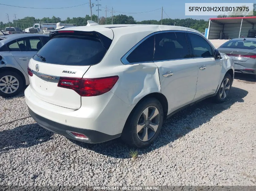 2014 Acura Mdx VIN: 5FRYD3H2XEB017975 Lot: 40152541