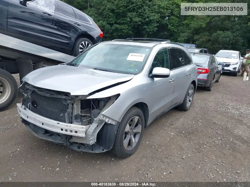 2014 Acura Mdx VIN: 5FRYD3H25EB013106 Lot: 40183638