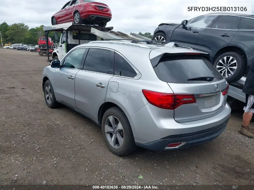 2014 Acura Mdx VIN: 5FRYD3H25EB013106 Lot: 40183638