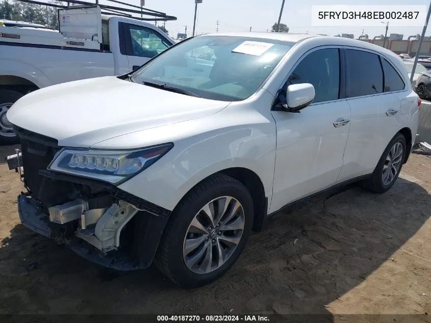 5FRYD3H48EB002487 2014 Acura Mdx Technology Package