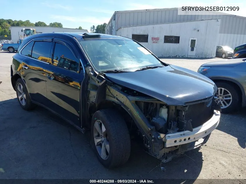 2014 Acura Mdx VIN: 5FRYD3H25EB012909 Lot: 40244288