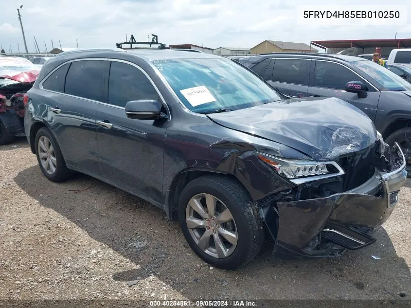 2014 Acura Mdx Advance VIN: 5FRYD4H85EB010250 Lot: 40254861