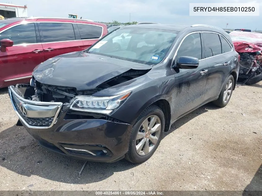 2014 Acura Mdx Advance VIN: 5FRYD4H85EB010250 Lot: 40254861