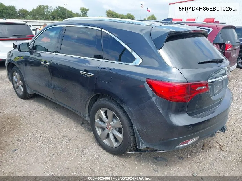 2014 Acura Mdx Advance VIN: 5FRYD4H85EB010250 Lot: 40254861