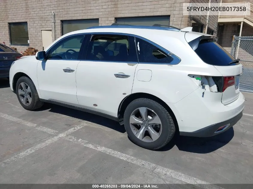 5FRYD4H20EB017358 2014 Acura Mdx