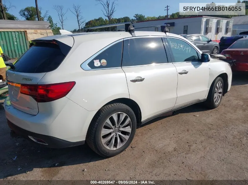 2014 Acura Mdx Technology VIN: 5FRYD4H66EB016055 Lot: 40269547