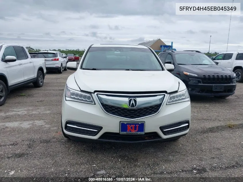 2014 Acura Mdx Technology VIN: 5FRYD4H45EB045349 Lot: 40516385