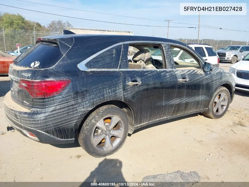 5FRYD4H21EB027428 2014 Acura Mdx