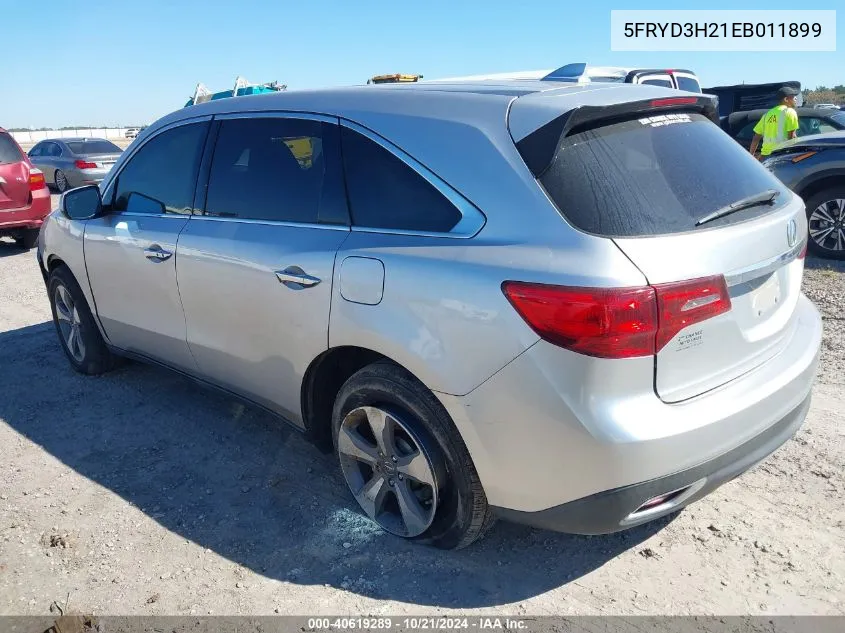 2014 Acura Mdx VIN: 5FRYD3H21EB011899 Lot: 40619289