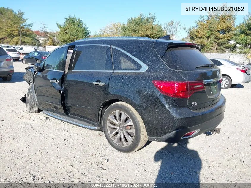 2014 Acura Mdx Technology VIN: 5FRYD4H45EB021052 Lot: 40622335