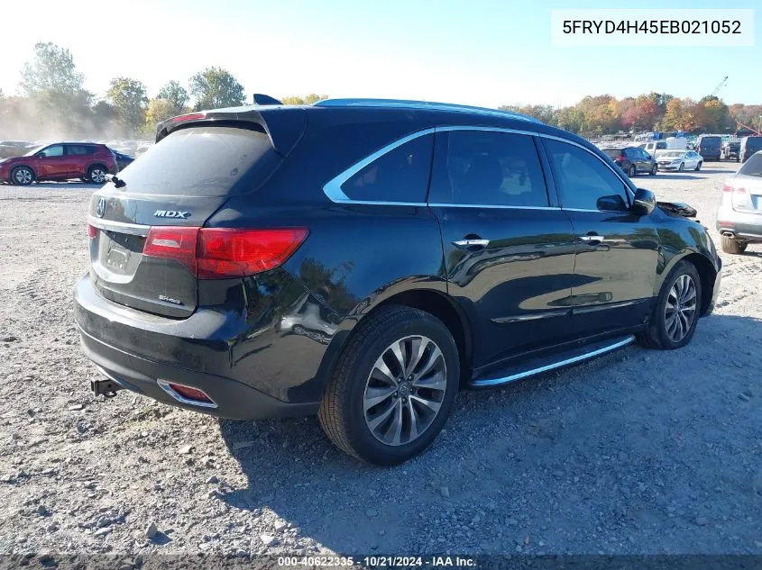 2014 Acura Mdx Technology VIN: 5FRYD4H45EB021052 Lot: 40622335