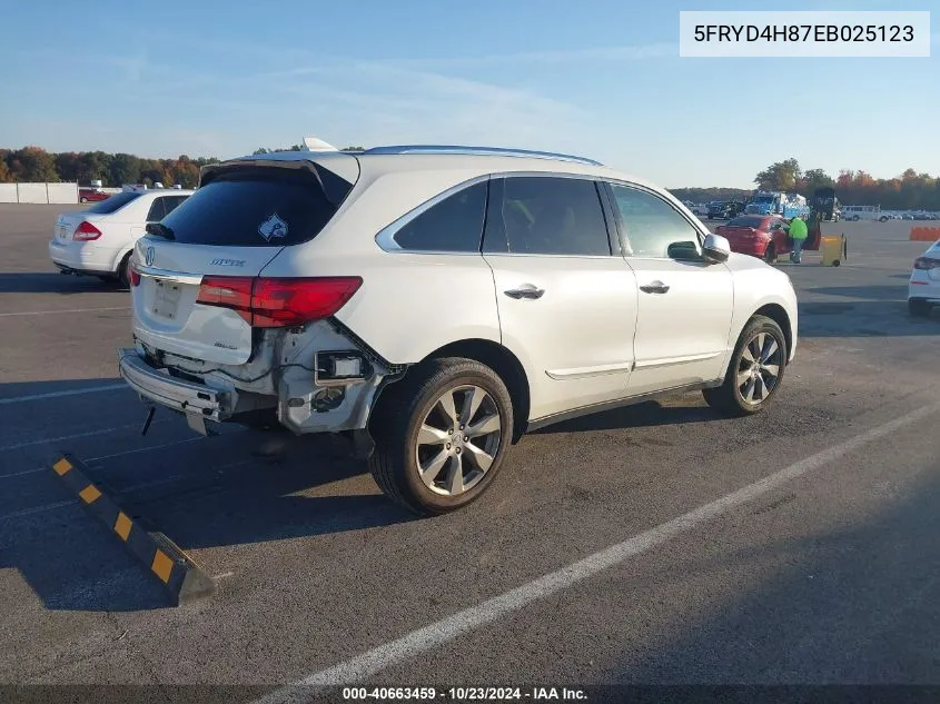 5FRYD4H87EB025123 2014 Acura Mdx Advance Pkg W/Entertainment Pkg