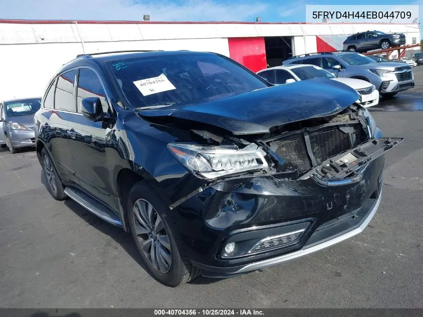 2014 Acura Mdx Technology VIN: 5FRYD4H44EB044709 Lot: 40704356