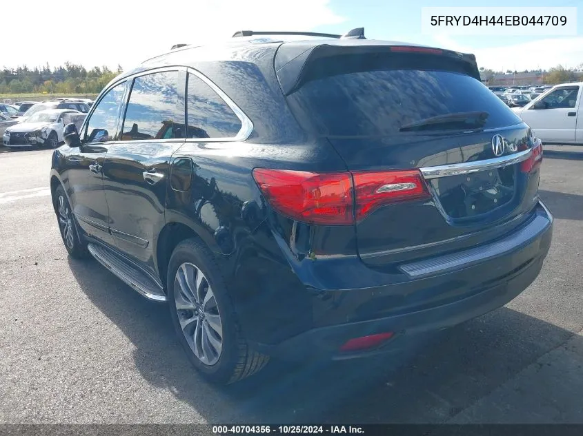 2014 Acura Mdx Technology VIN: 5FRYD4H44EB044709 Lot: 40704356