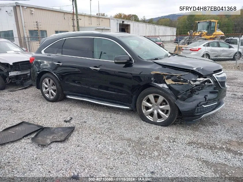 2014 Acura Mdx Advance Pkg W/Entertainment Pkg VIN: 5FRYD4H87EB041368 Lot: 40710060