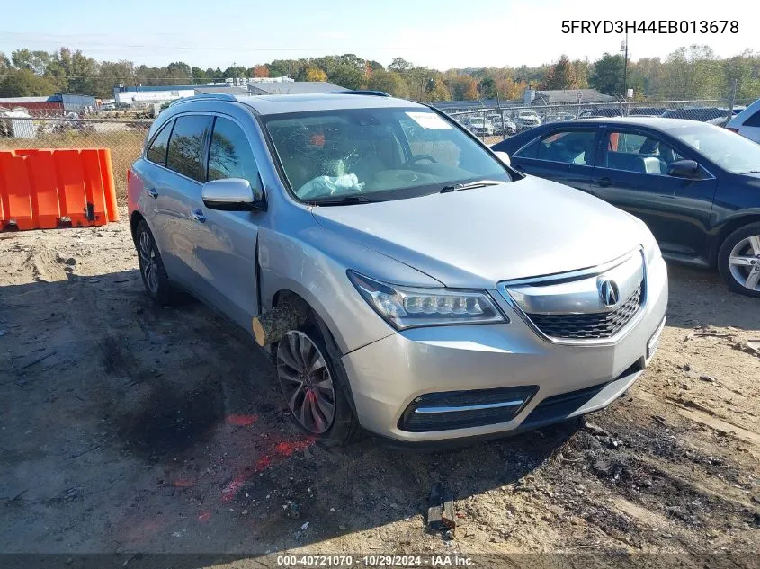 2014 Acura Mdx Technology Package VIN: 5FRYD3H44EB013678 Lot: 40721070