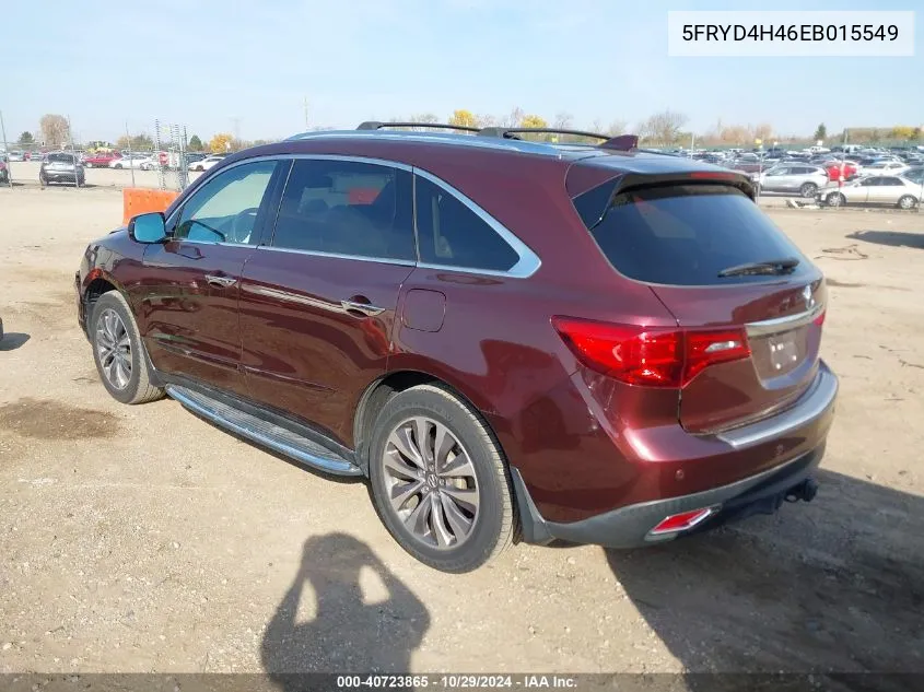 2014 Acura Mdx Technology Package VIN: 5FRYD4H46EB015549 Lot: 40723865