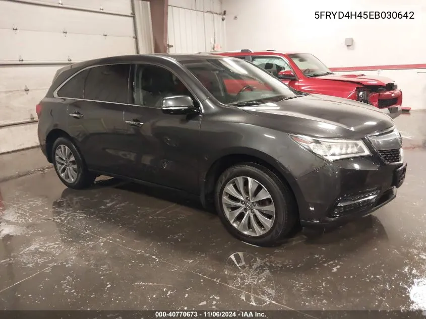 2014 Acura Mdx Technology Package VIN: 5FRYD4H45EB030642 Lot: 40770673