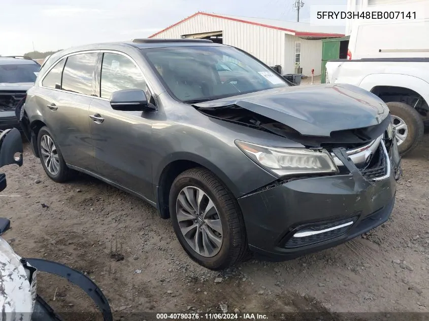 2014 Acura Mdx Technology Package VIN: 5FRYD3H48EB007141 Lot: 40790376