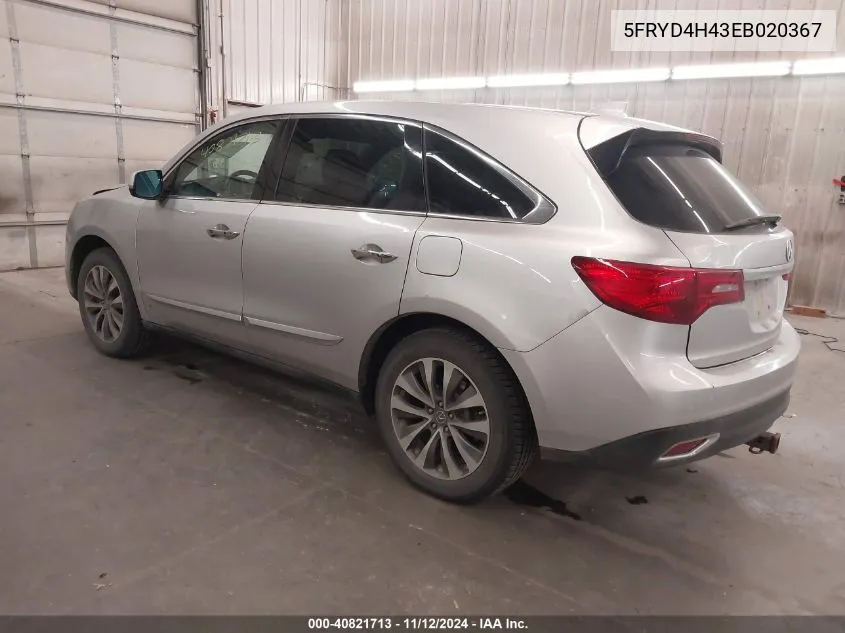 5FRYD4H43EB020367 2014 Acura Mdx Technology Package