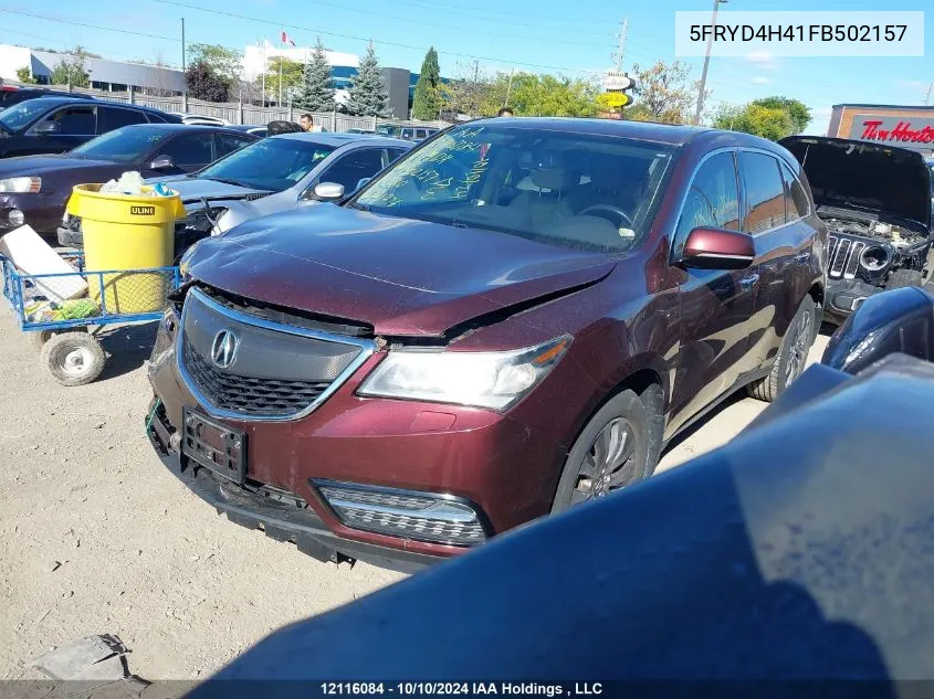 2015 Acura Mdx VIN: 5FRYD4H41FB502157 Lot: 12116084