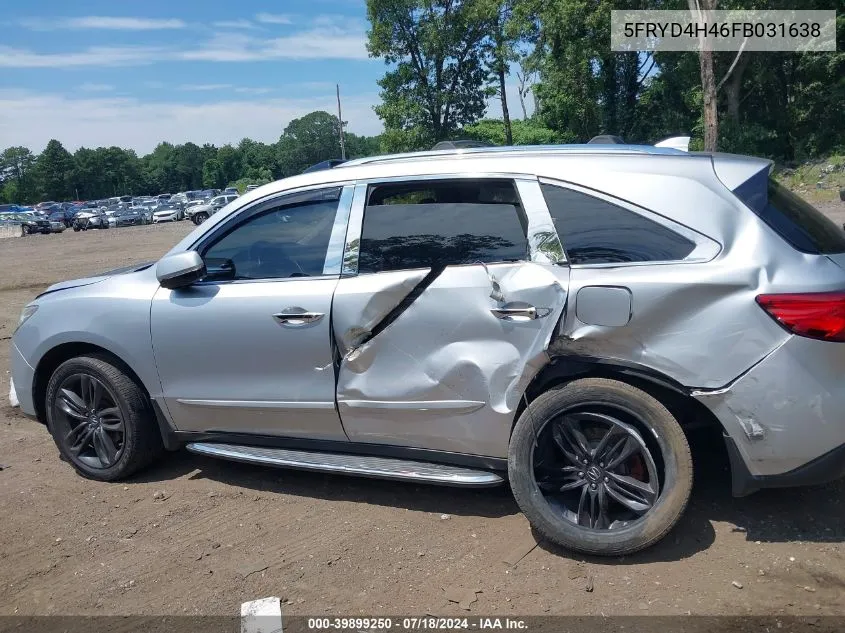 2015 Acura Mdx Technology Package VIN: 5FRYD4H46FB031638 Lot: 39899250