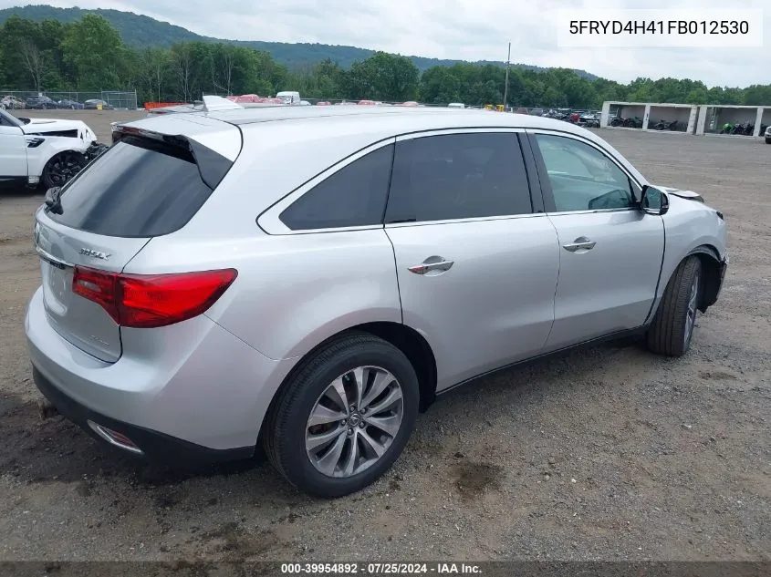 2015 Acura Mdx Technology Package VIN: 5FRYD4H41FB012530 Lot: 39954892