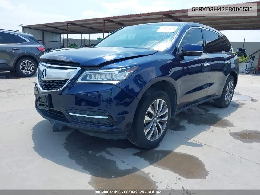 5FRYD3H42FB006536 2015 Acura Mdx Technology Package