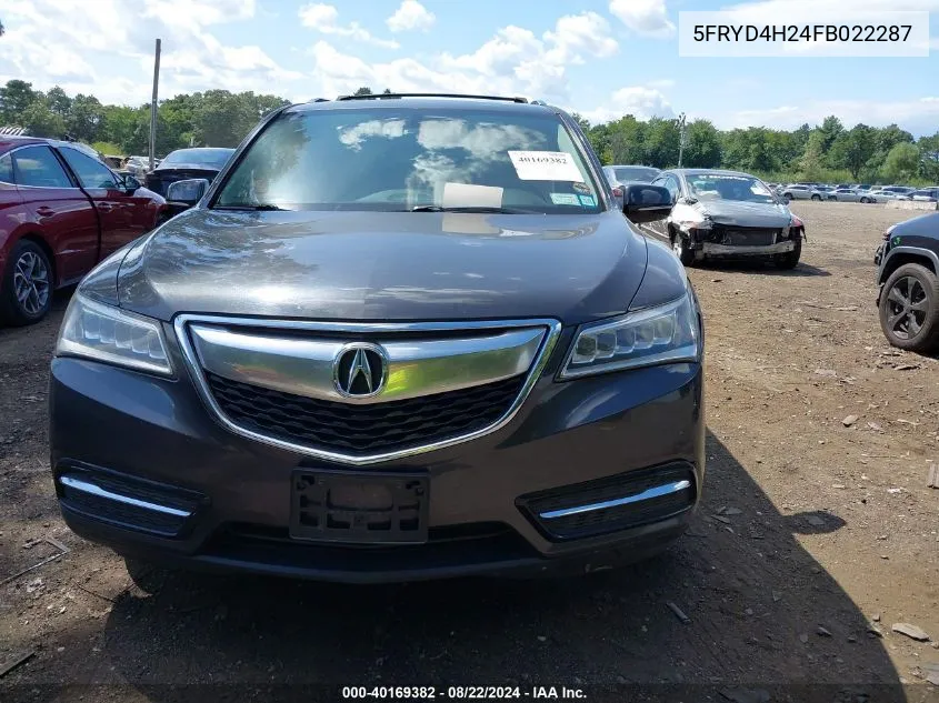 5FRYD4H24FB022287 2015 Acura Mdx