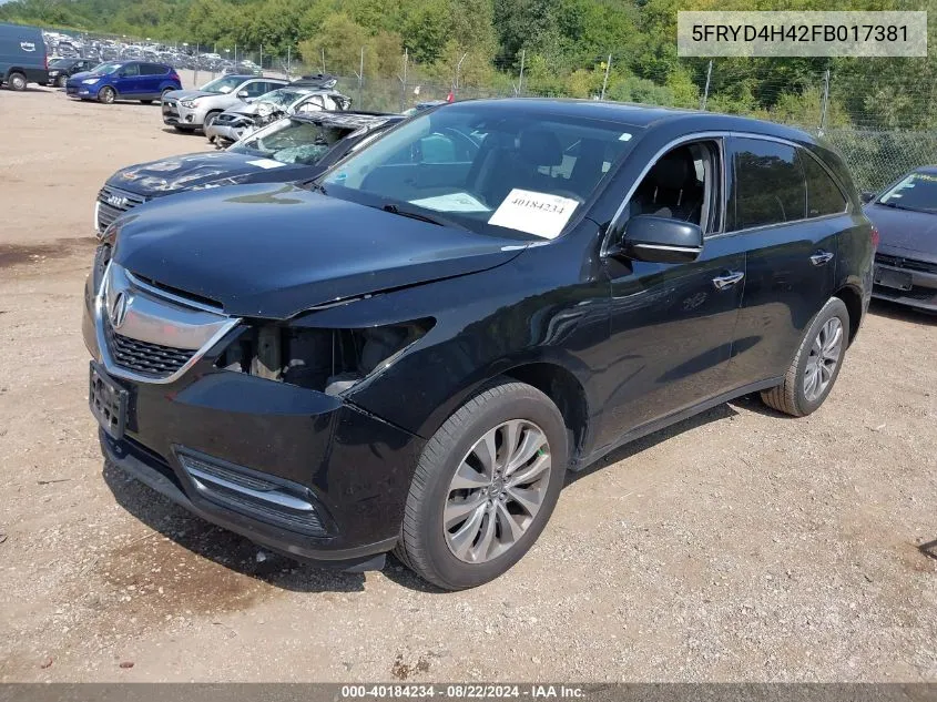 5FRYD4H42FB017381 2015 Acura Mdx Technology Package