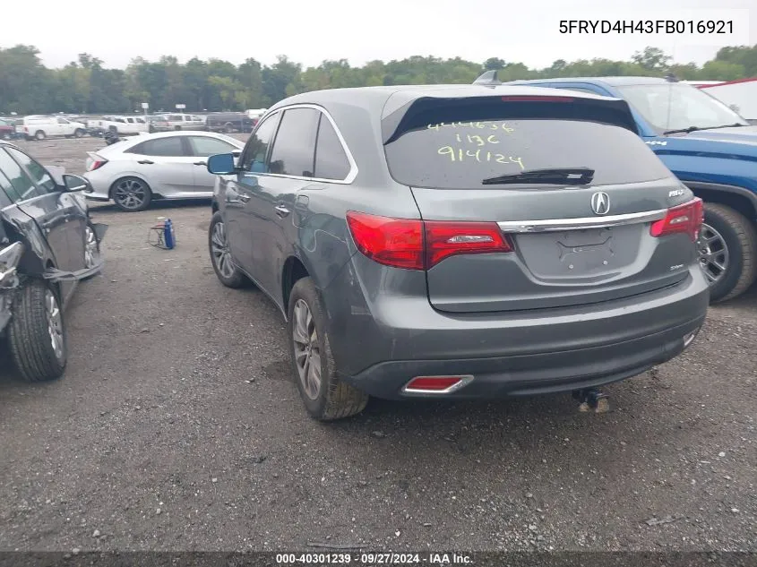 5FRYD4H43FB016921 2015 Acura Mdx Technology