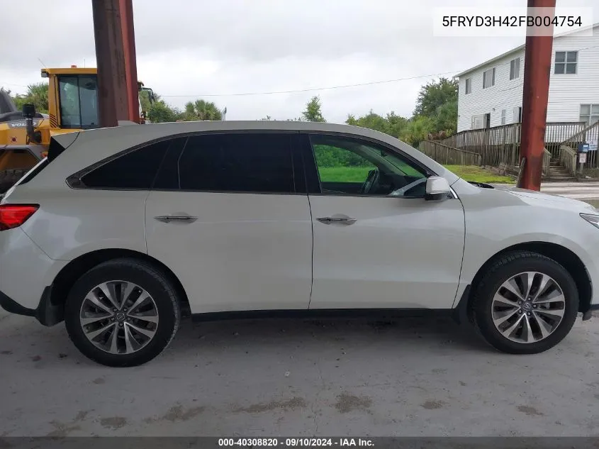 5FRYD3H42FB004754 2015 Acura Mdx Technology