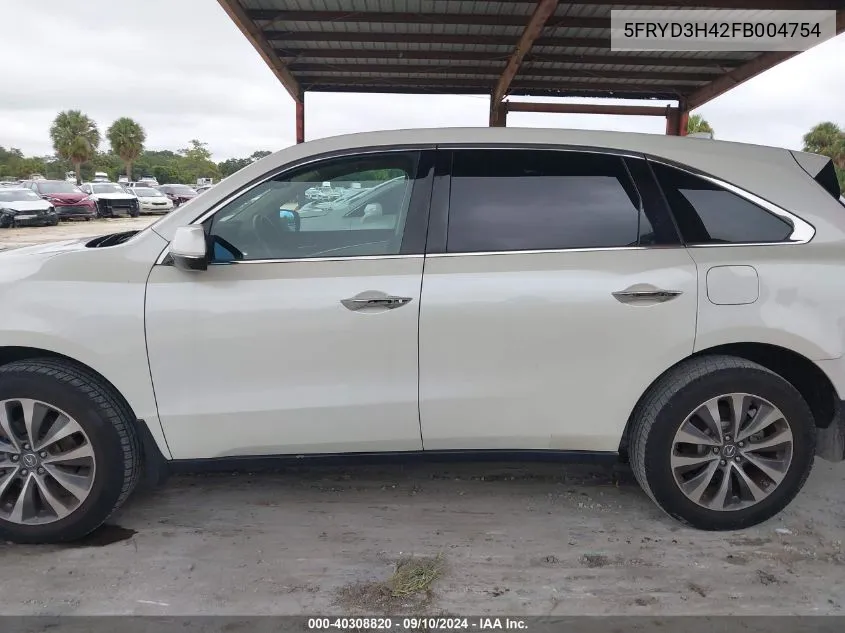 5FRYD3H42FB004754 2015 Acura Mdx Technology