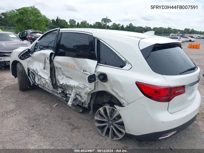 2015 Acura Mdx Technology VIN: 5FRYD3H44FB007591 Lot: 40324907