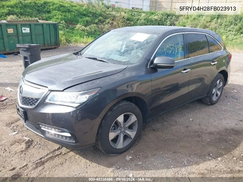 2015 Acura Mdx VIN: 5FRYD4H28FB023913 Lot: 40338466