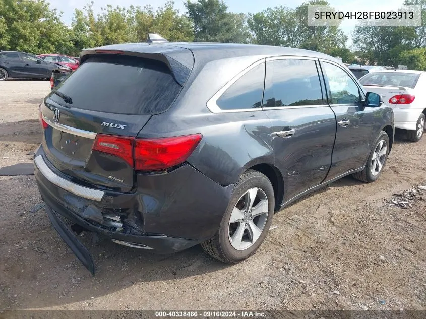 2015 Acura Mdx VIN: 5FRYD4H28FB023913 Lot: 40338466