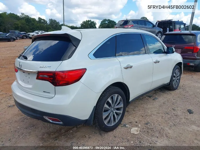 5FRYD4H45FB002602 2015 Acura Mdx Technology Package