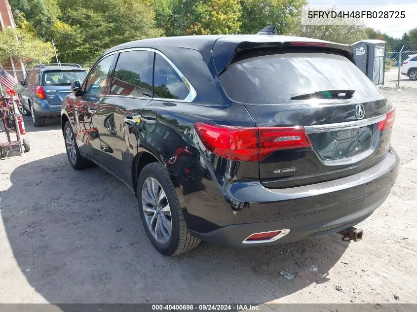 5FRYD4H48FB028725 2015 Acura Mdx Technology