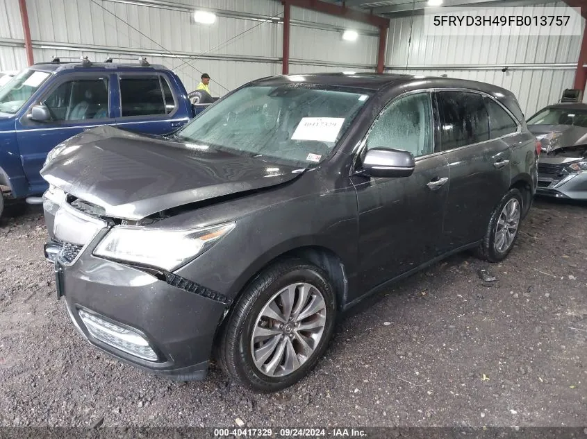 2015 Acura Mdx Technology Package VIN: 5FRYD3H49FB013757 Lot: 40417329