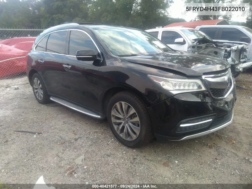 5FRYD4H43FB022010 2015 Acura Mdx Technology